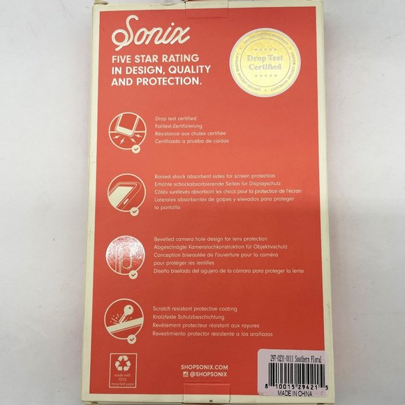 Sonix iPhone Case 12 Max 12 Pro Floral Pattern Clear Drop Tested Antimicrobial - Picture 4 of 6